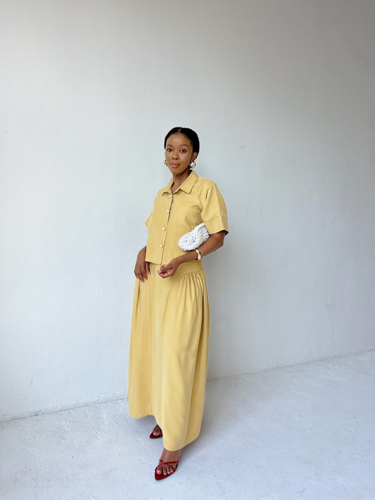 Imani Skirt Set - Mustard