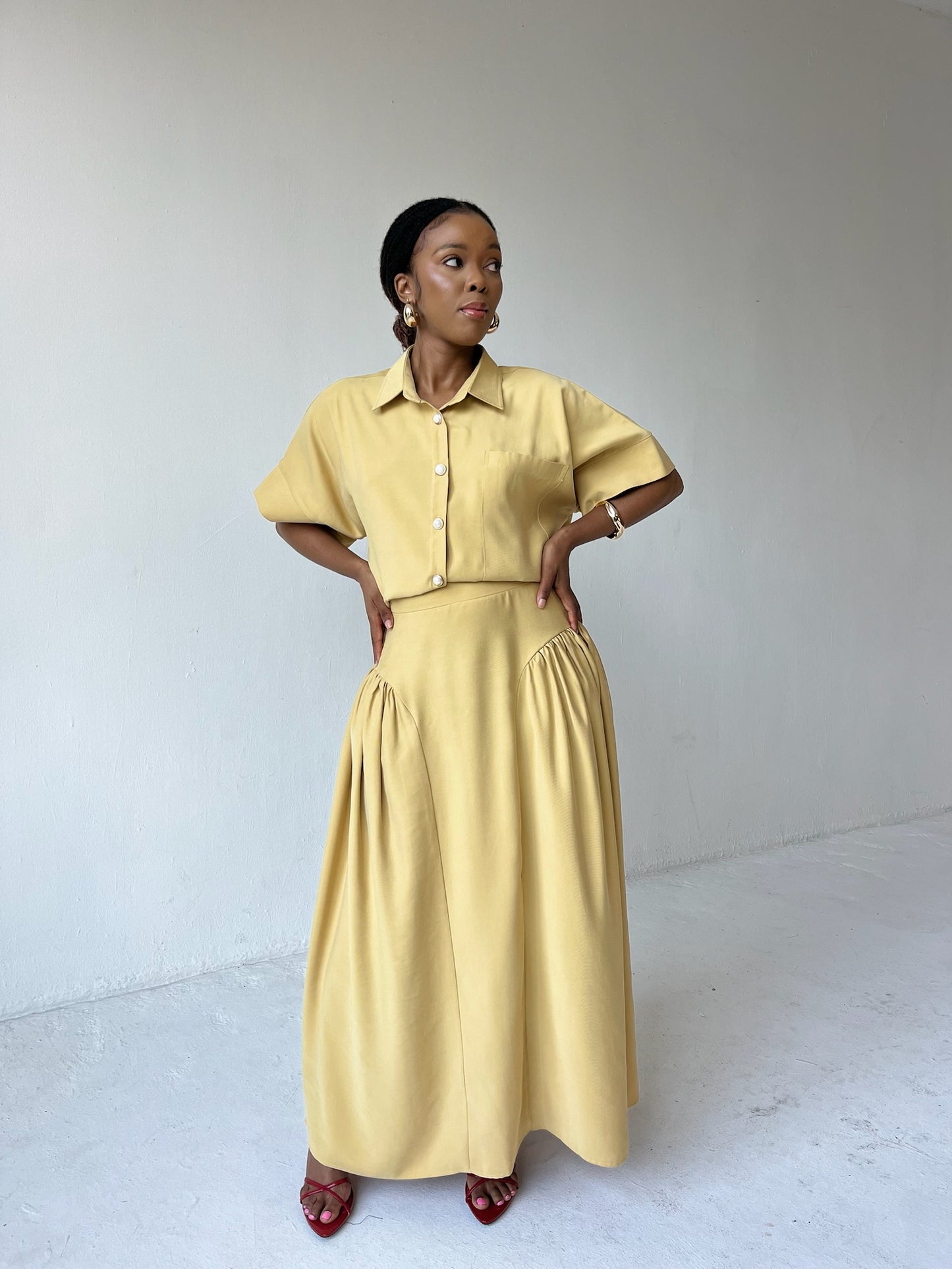 Imani Skirt Set - Mustard